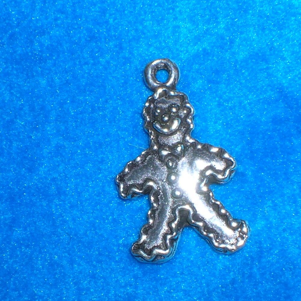 Sterling silver Gingerbread man charm